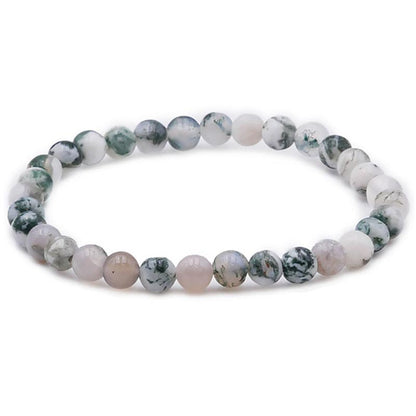 Bracelet agate arbre Inde A (boules 5 - 6mm) - La Boite à Cailloux