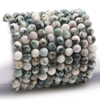 Pulsera de ágata de árbol de la India A (bolas de 7-8 mm)