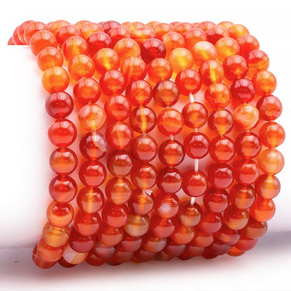 Bracelet agate bandée Brésil A (boules 7 - 8mm) - La Boite à Cailloux