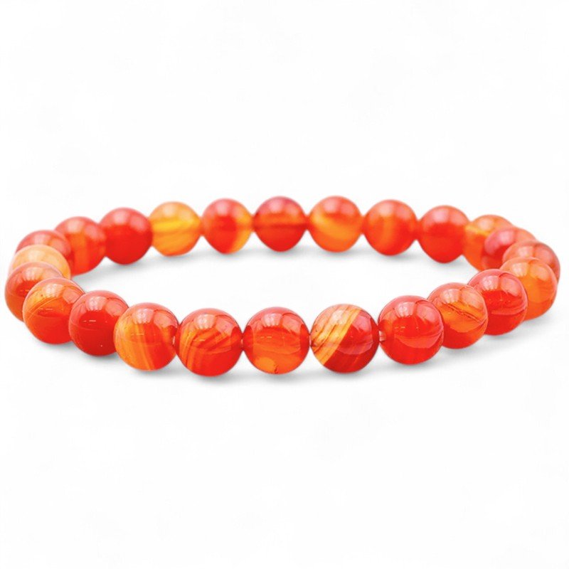 Bracelet agate bandée Brésil A (boules 7 - 8mm) - La Boite à Cailloux