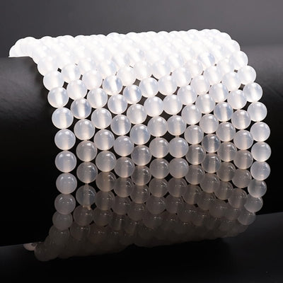 Pulsera ágata blanca India AA (cuentas 7-8mm)