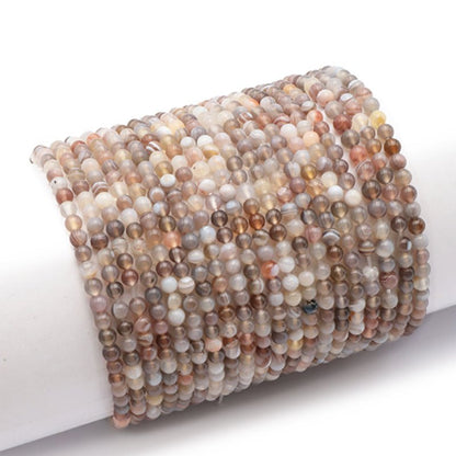 Bracelet agate Botswana A+ (boules 3 - 4mm) - La Boite à Cailloux