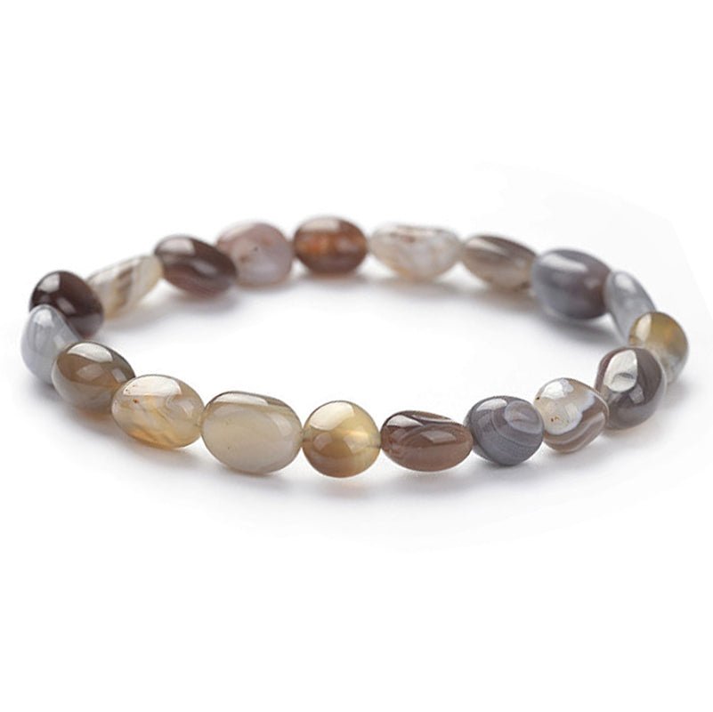Bracelet agate Botswana A (grains 5 - 7mm) - La Boite à Cailloux