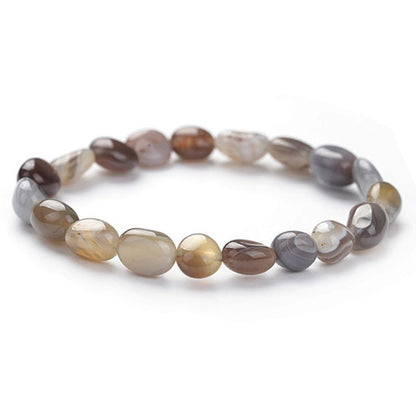 Bracelet agate Botswana A (grains 5 - 7mm) - La Boite à Cailloux