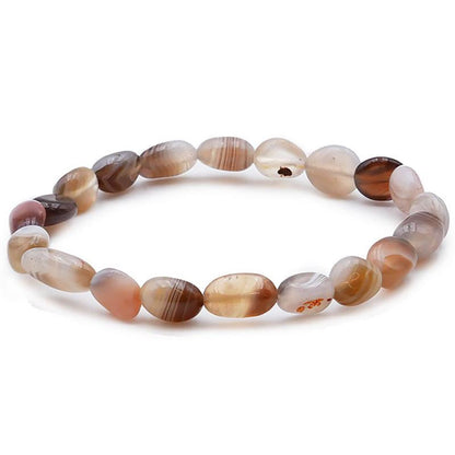 Bracelet agate Botswana A (grains 5 - 7mm) - La Boite à Cailloux