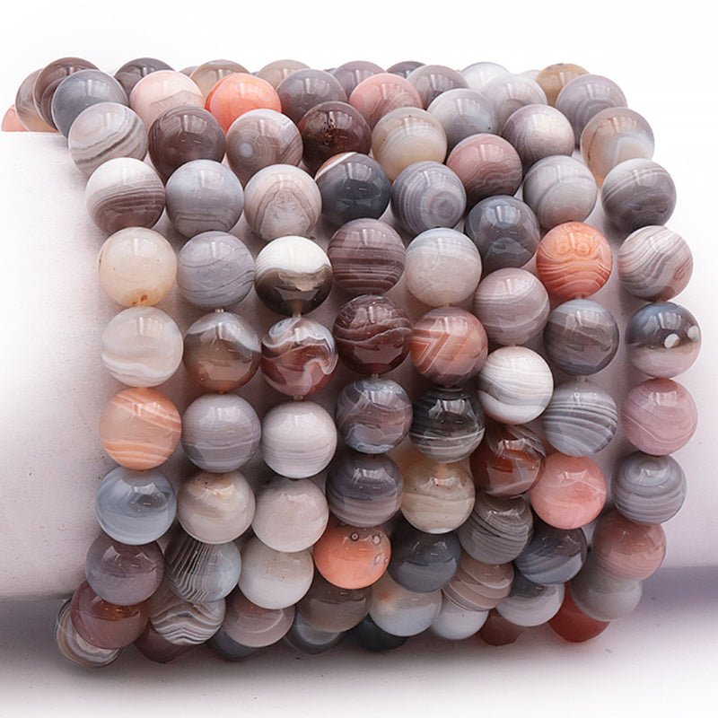 Bracelet agate Botswana AA (boules 10mm) - La Boite à Cailloux