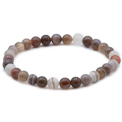 Bracelet agate Botswana AA (boules 5 - 6mm) - La Boite à Cailloux