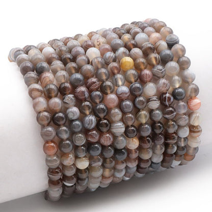 Bracelet agate Botswana AA (boules 5 - 6mm) - La Boite à Cailloux