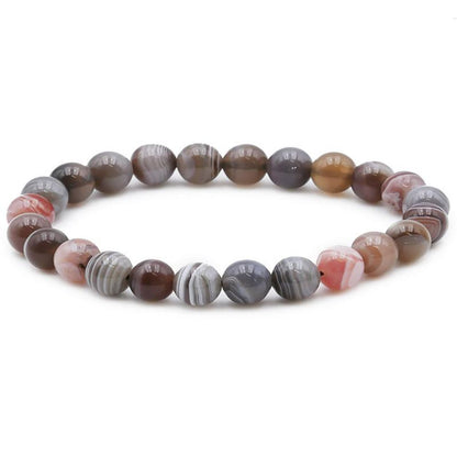 Bracelet agate Botswana AA (boules 7 - 8mm) - La Boite à Cailloux
