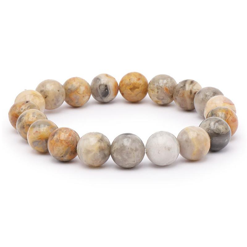 Bracelet agate crazy lace Mexique A (boules 10mm) - La Boite à Cailloux