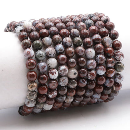 Bracelet agate crazy lace rouge Mexique AA (boules 7 - 8mm) - La Boite à Cailloux
