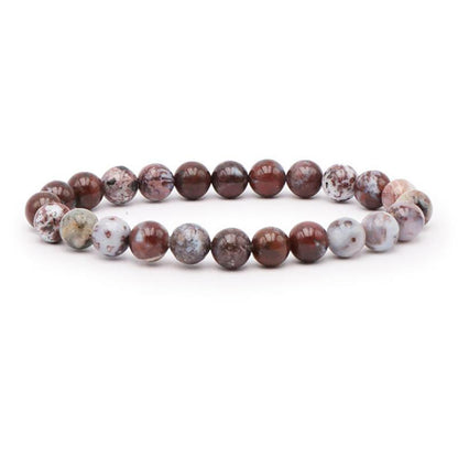 Bracelet agate crazy lace rouge Mexique AA (boules 7 - 8mm) - La Boite à Cailloux