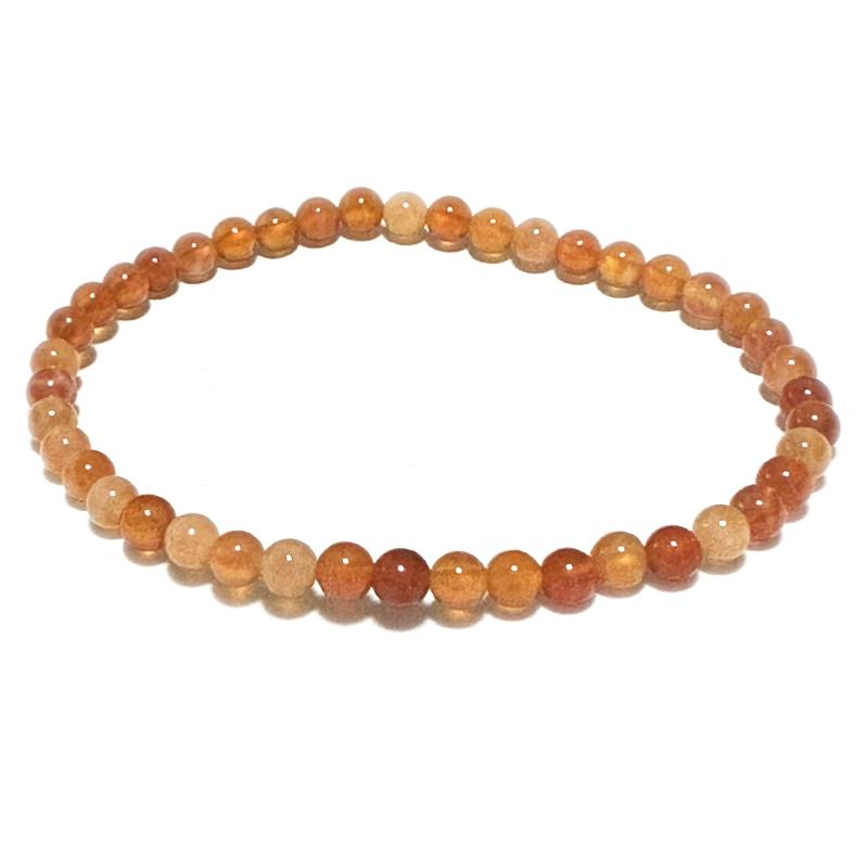 Bracelet agate de feu Brésil A (boules 3 - 4mm) - La Boite à Cailloux