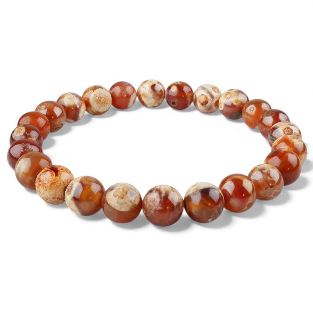 Bracelet agate de Mongolie AA (boules 7 - 8mm) - La Boite à Cailloux