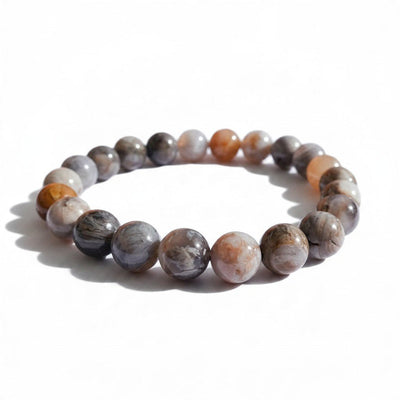 Bracciale in agata foglia di bambù A (sfere da 7-8 mm)