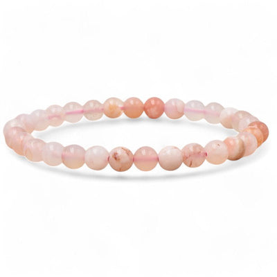 Bracelet agate fleur de cerisier Madagascar A (boules 5-6mm)
