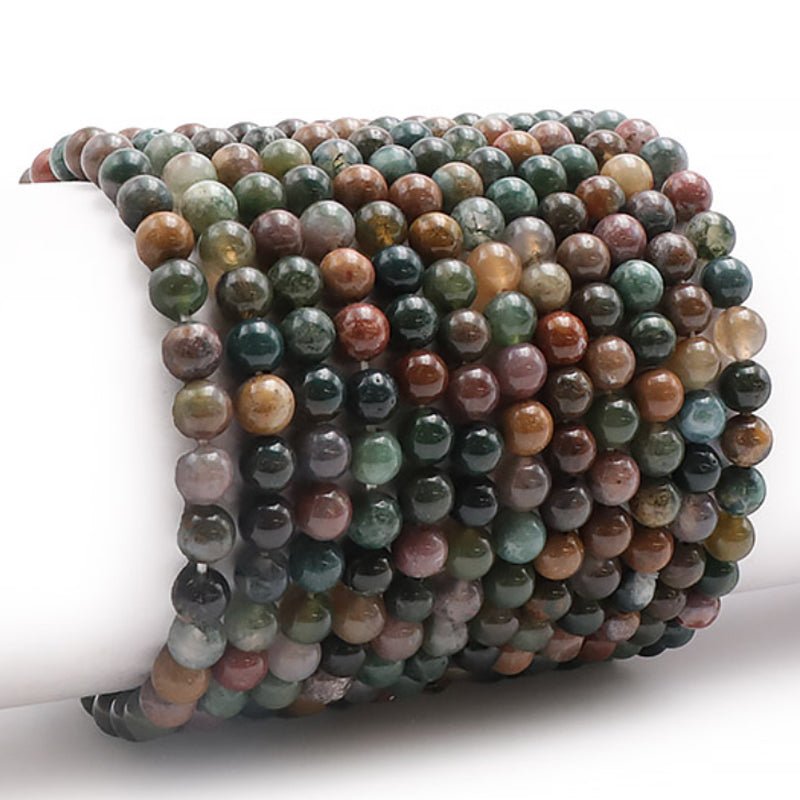 Bracelet agate Indienne A (boules 5 - 6mm) - La Boite à Cailloux