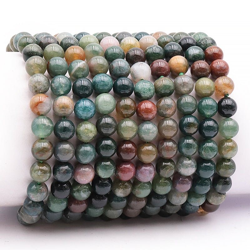 Bracelet agate Indienne A (boules 7 - 8mm) - La Boite à Cailloux