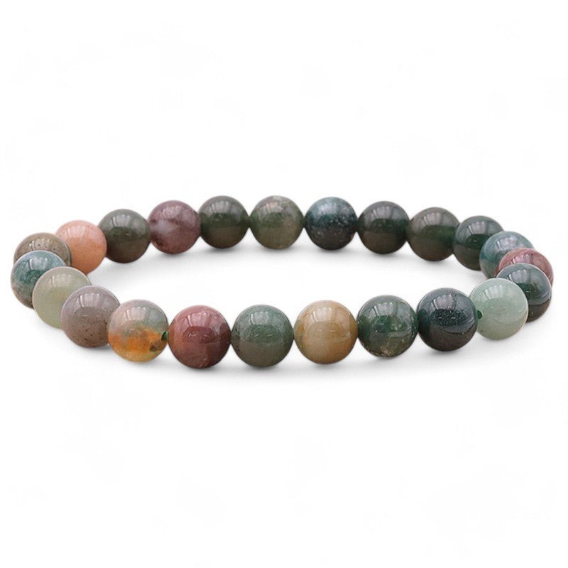 Bracelet agate Indienne A (boules 7 - 8mm) - La Boite à Cailloux