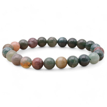 Bracelet agate Indienne A (boules 7 - 8mm) - La Boite à Cailloux