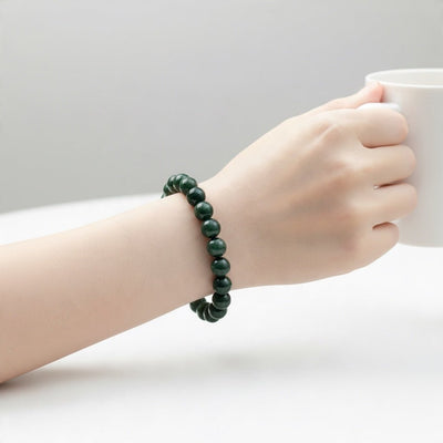 Bracelet agate mousse Brésil A (boules 10mm)