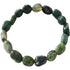 Bracelet agate mousse Brésil A (pierres roulées) 10 - 12mm - La Boite à Cailloux