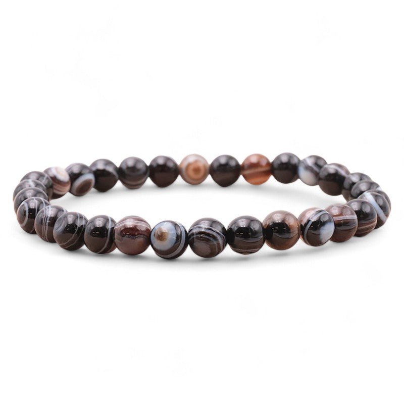 Bracelet agate oeil Brésil AAA (boules 5 - 6mm) - La Boite à Cailloux