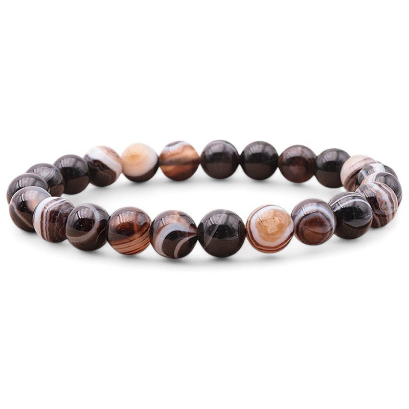 Bracelet agate oeil Brésil AAA (boules 7 - 8mm) - La Boite à Cailloux