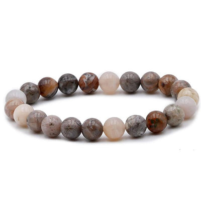 Brazil feather agate bracelet B (7-8mm balls)
