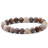 Bracelet agate plume Brésil B (boules 7 - 8mm) - La Boite à Cailloux