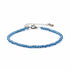 Bracelet agate teintée bleue perles facettées argent 925 - La Boite à Cailloux