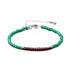Bracelet agate teintée verte grenat perles facettées argent 925 - La Boite à Cailloux