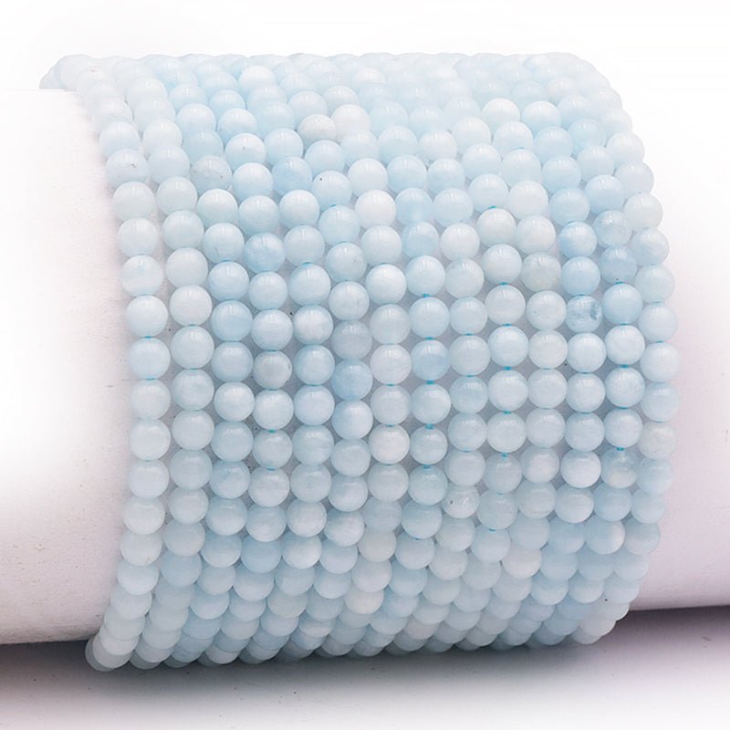 Bracelet aigue marine Brésil A (boules de 3 - 4mm) - La Boite à Cailloux