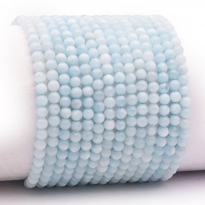 Bracelet aigue marine Brésil A (boules de 3 - 4mm) - La Boite à Cailloux