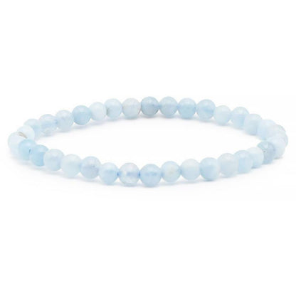 Bracelet aigue marine Brésil A (boules de 3 - 4mm) - La Boite à Cailloux