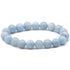 Bracelet aigue marine Brésil AA (boules 10,5 - 11,5mm) - La Boite à Cailloux