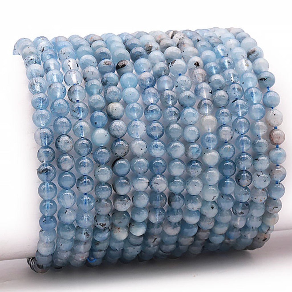 Bracelet aigue marine Brésil (Bahia) A (boules de 3 - 4mm) - La Boite à Cailloux