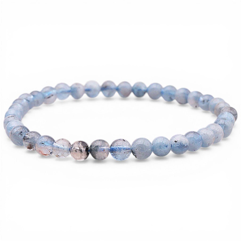 Bracelet aigue marine Brésil (Bahia) A (boules de 3 - 4mm) - La Boite à Cailloux