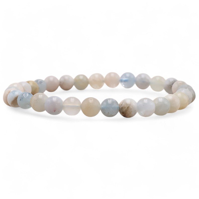 Bracelet aigue marine multicolore Brésil AB (boules de 5 - 6mm) - La Boite à Cailloux