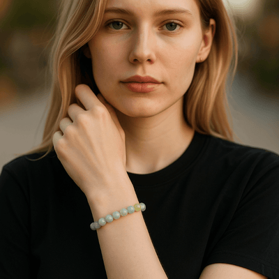 Bracelet aigue marine multicolore Brésil AB (boules de 7-8mm)