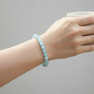 Bracciale acquamarina Namibia A+ (sfere 7-8mm)