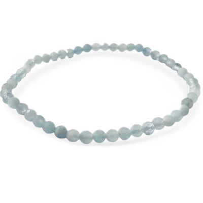 Bracelet aigue marine Namibie A (perles facettées 3-4mm)