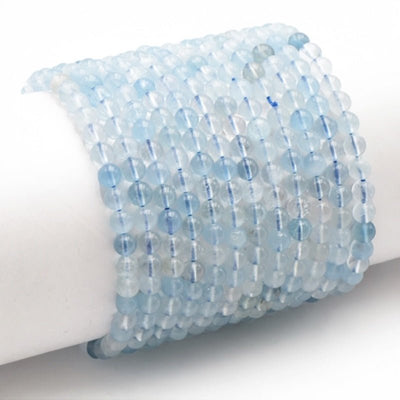 Bracelet aigue marine Namibie AA+ (boules de 5-6mm)