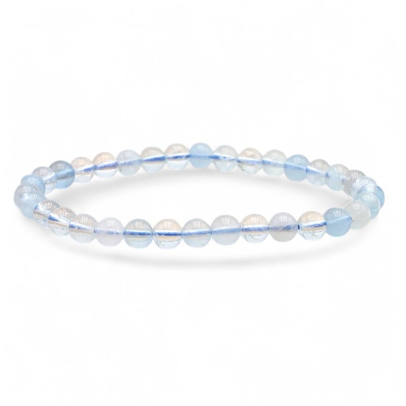 Bracelet aigue marine Namibie AA+ (boules de 5 - 6mm) - La Boite à Cailloux