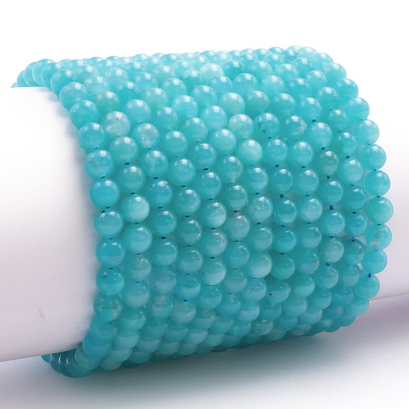 Bracelet amazonite Etats - Unis AAA (boules 5 - 6mm) - La Boite à Cailloux