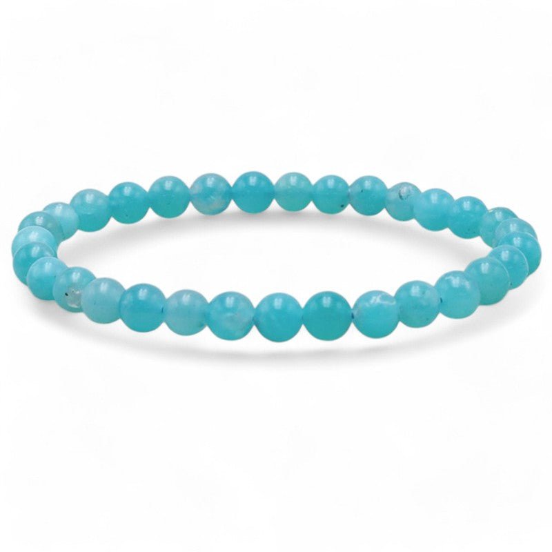 Bracelet amazonite Etats - Unis AAA (boules 5 - 6mm) - La Boite à Cailloux