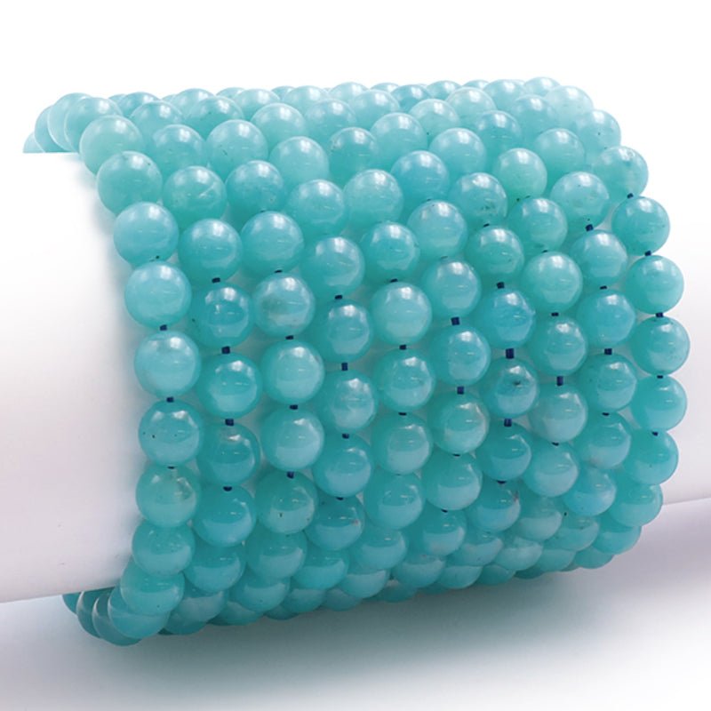 Bracelet amazonite Etats - Unis AAA (boules 7 - 8mm) - La Boite à Cailloux