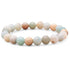 Bracelet amazonite multicolore Brésil A (boules 7 - 8mm) - La Boite à Cailloux