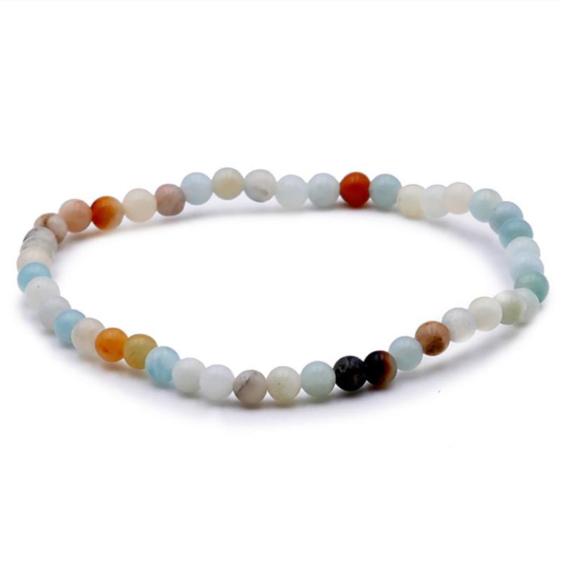 Bracelet amazonite multicolore Brésil AB (boules 3 - 4mm) - La Boite à Cailloux