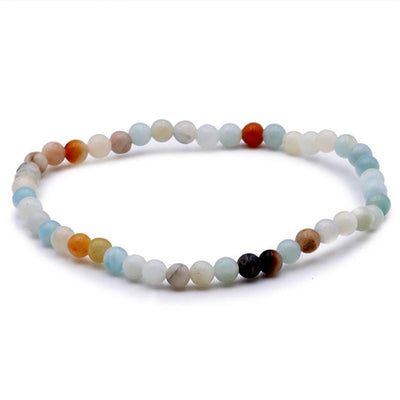 Pulsera de amazonita multicolor de Brasil AB (cuentas de 3-4 mm)